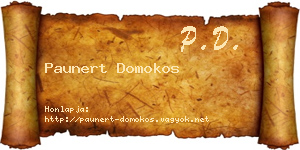 Paunert Domokos névjegykártya